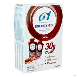 Packshot 6d Sixd Energy + Caffeine Gel Cola 6x40ml