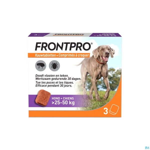 Packshot Frontpro 136mg >25-50kg Hond Kauwtabl 3 Packshot Frontpro 136mg >25-50kg Hond Kauwtabl 3