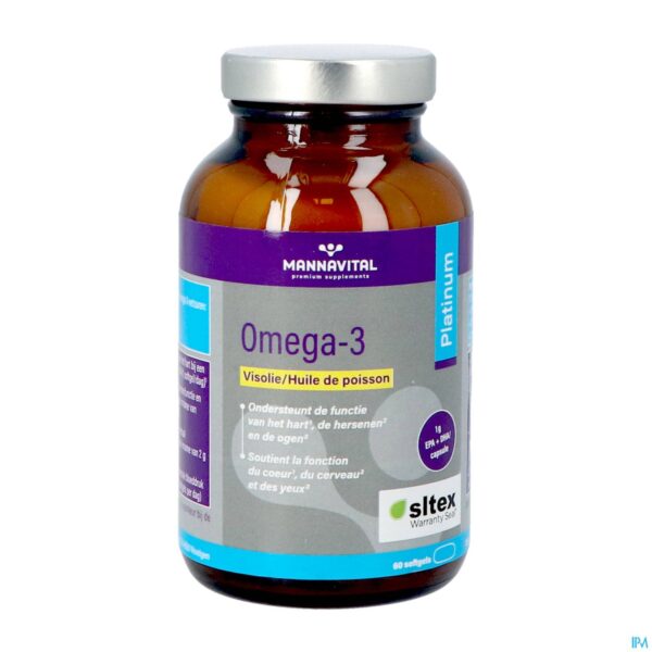 Productshot Mannavital Omega 3 Visolie Softgels 60 Productshot Mannavital Omega 3 Visolie Softgels 60