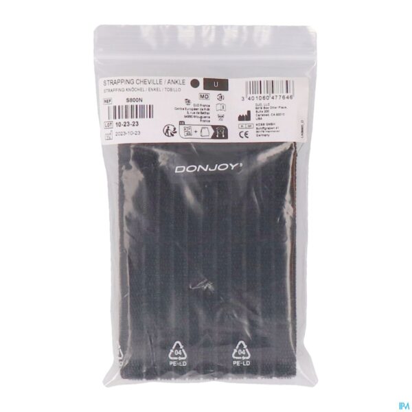 Packshot Donjoy Strapping Zwart Enkel Packshot Donjoy Strapping Zwart Enkel