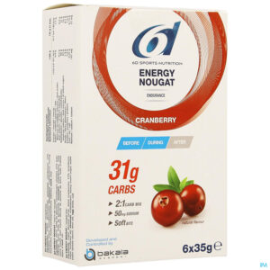 Packshot 6d Energy Nougat Cranberry 6 X 35g