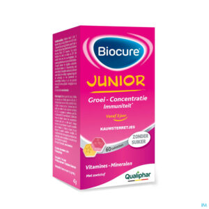 Packshot Biocure Junior Kauwsterretjes 60 St tabletten