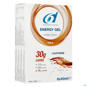Packshot 6d Sixd Energy + Caffeine Gel Cola 6x40ml