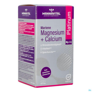 Packshot Mannavital Magnesium + Calcium Mariene V-caps 120