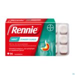 Productshot Rennie Mint Z/suiker Kauwtabl 96 Productshot Rennie Mint Z/suiker Kauwtabl 96