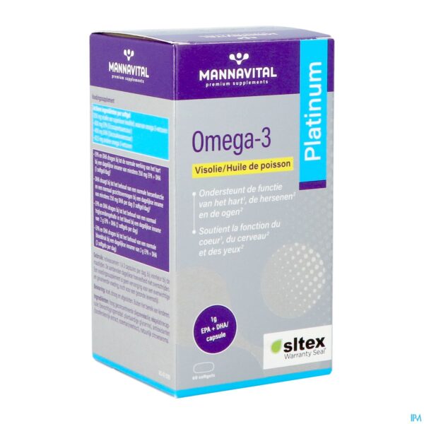Packshot Mannavital Omega 3 Visolie Softgels 60 Packshot Mannavital Omega 3 Visolie Softgels 60