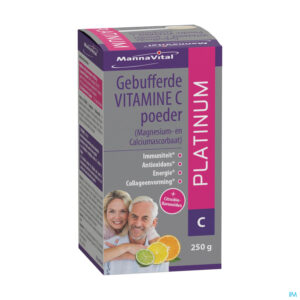 Packshot Mannavital Gebufferde Vitamine C Poeder 250g