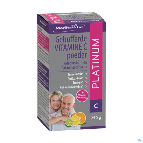 Packshot Mannavital Gebufferde Vitamine C Poeder 250g
