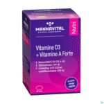 Packshot Mannavital Vitamine D3 + Vitamine A Forte Caps 90