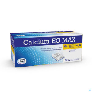 Packshot Calcium EG Max K2 1G/1000Ui/75Mcg Filmom.Tabl 90X2