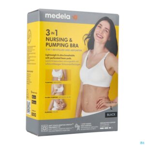 Packshot Medela Beha Kolven&voeden 3in1 l Zwart