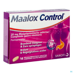 Packshot Maalox Control 20mg Maagsapresistente Tabl 14