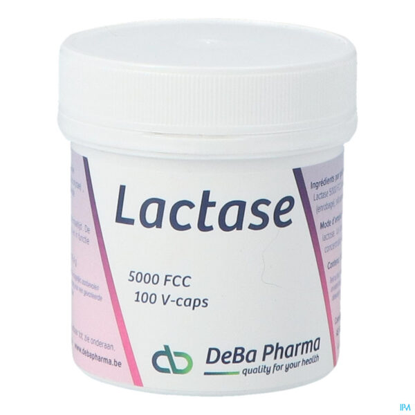 Packshot Lactase 5000 Fcc V-caps 100 Deba