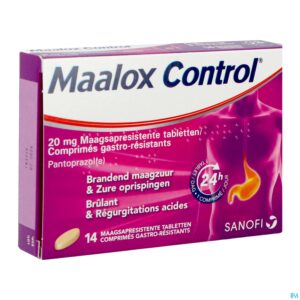 Packshot Maalox Control 20mg Maagsapresistente Tabl 14