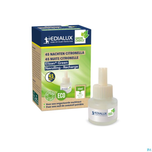 Productshot ELIZAN GREEN 45 NACHTEN CITRONELLA NAVULLING 33 ML