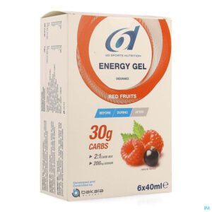 Packshot 6d Sixd Energy Gel Red Fruits 6x40ml