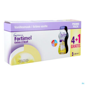 Packshot Fortimel Extra Vanille 2kcal Promopack 4+1 5x200ml