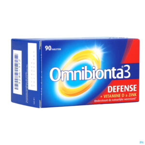 Packshot Omnibionta3 Defense Multivitamines Immuniteit (90 tabletten)
