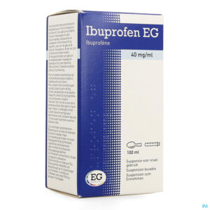 Packshot Ibuprofen EG 40 Mg/Ml Susp Oraal Gebruik 100 Ml