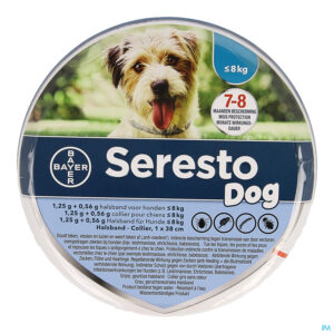 Packshot Seresto Dog 1,25g +0,56g Halsband < 8kg