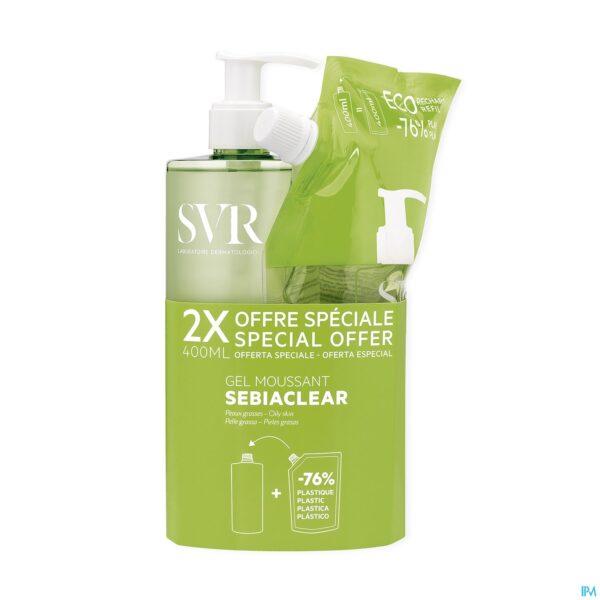 Productshot Svr Sebiaclear Gel 400ml +navul.400ml Verv.4656039 Productshot Svr Sebiaclear Gel 400ml +navul.400ml Verv.4656039