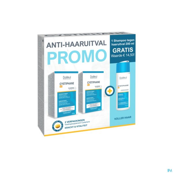 Packshot Cystiphane Tabl 2x120+sh A/haaruitval 200ml Gratis
