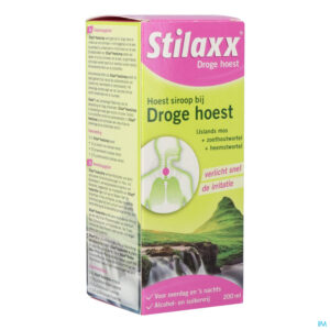 Packshot Stilaxx Droge Hoestsiroop 200ml
