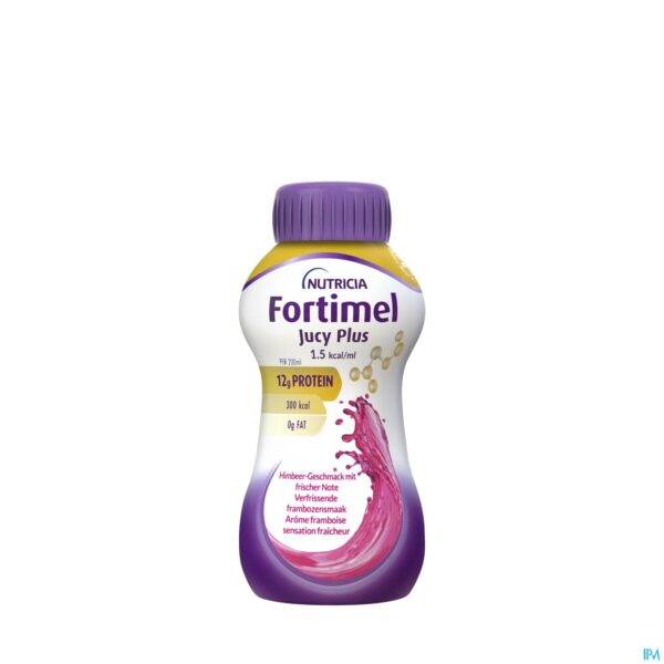 Productshot Fortimel Jucy Plus Framboos Verfr. 4x200ml 185087 Productshot Fortimel Jucy Plus Framboos Verfr. 4x200ml 185087
