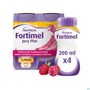 Packshot Fortimel Jucy Plus Framboos Verfr. 4x200ml 185087
