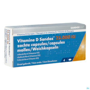 Packshot Vitamine D Sandoz 25000iu Caps Zacht 4
