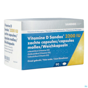 Packshot Vitamine D Sandoz 3200iu Caps Zacht 90