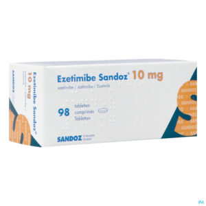 Packshot Ezetimibe Sandoz Pi Pharma 10mg Tabl 98 Pip