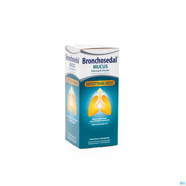 Packshot Bronchosedal Mucus Honing Citroen 300ml 20mg/ml Packshot Bronchosedal Mucus Honing Citroen 300ml 20mg/ml