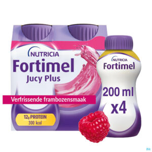 Packshot Fortimel Jucy Plus Framboos Verfr. 4x200ml 185087