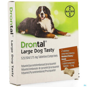 Packshot Drontal Large Dog Tasty 525/504/175mg Comp 1x2