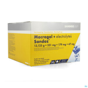 Packshot Macrogol + Electr Sandoz Pdr Ciroensmaak 50x13,7g