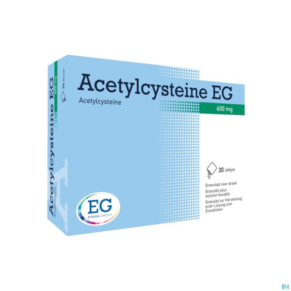 Packshot Acetylcysteine EG 600Mg Gran. Vr Drank Zakje 30 Packshot Acetylcysteine EG 600Mg Gran. Vr Drank Zakje 30