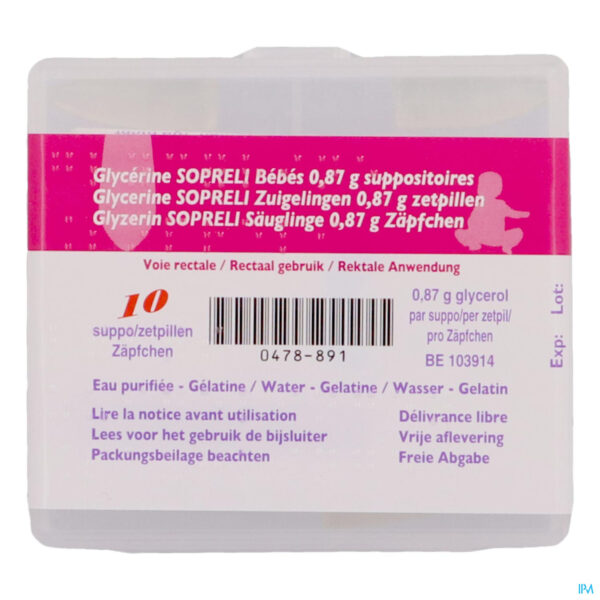 Packshot Glycerine suppo Sopreli zuigelingen 10