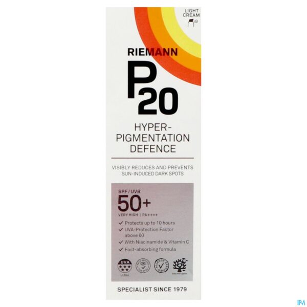 Packshot P20 Zonnecreme Hyperpigment. Defence Spf50+ 50g
