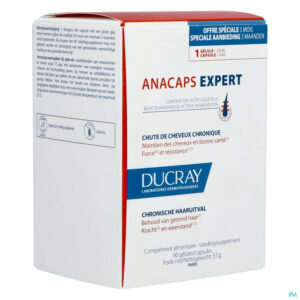 Packshot Ducray Anacaps Expert Progres. Haarutival Caps 90