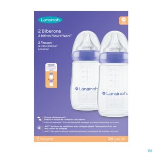 Packshot Lansinoh Zuigfles Natural Wave 2x240ml