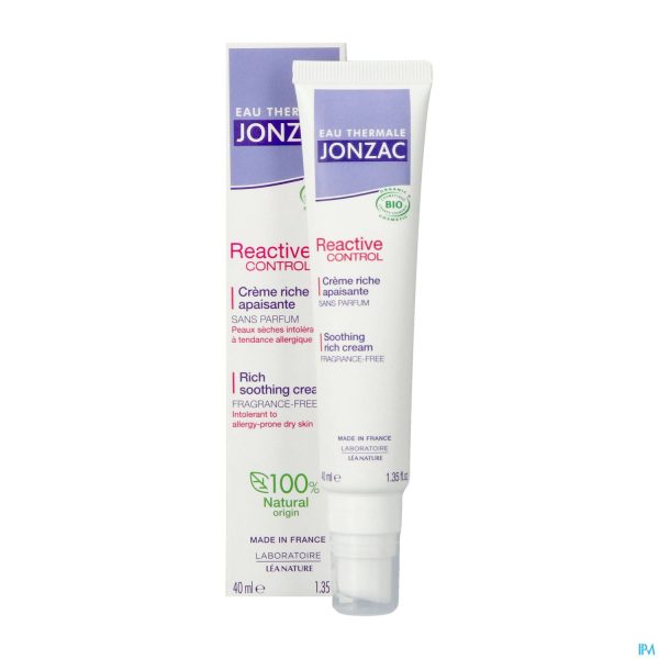 Productshot Jonzac Reactive Control Creme Riche 40ml Productshot Jonzac Reactive Control Creme Riche 40ml