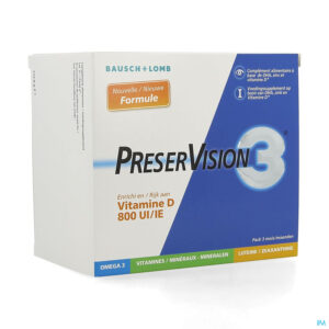 Packshot Preservision 3 + Vit D3 Caps 180