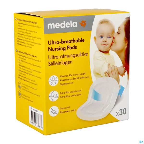 Packshot Medela Ultra Ademende Zoogkompressen 30
