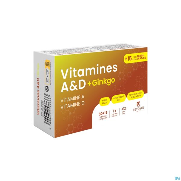 Packshot Nutritic Vitamines A&d+gin. Tabl30+15 7733 Revogan