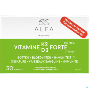 Packshot Alfa Vitamine K2 D3 Forte Softcaps 30 Nf
