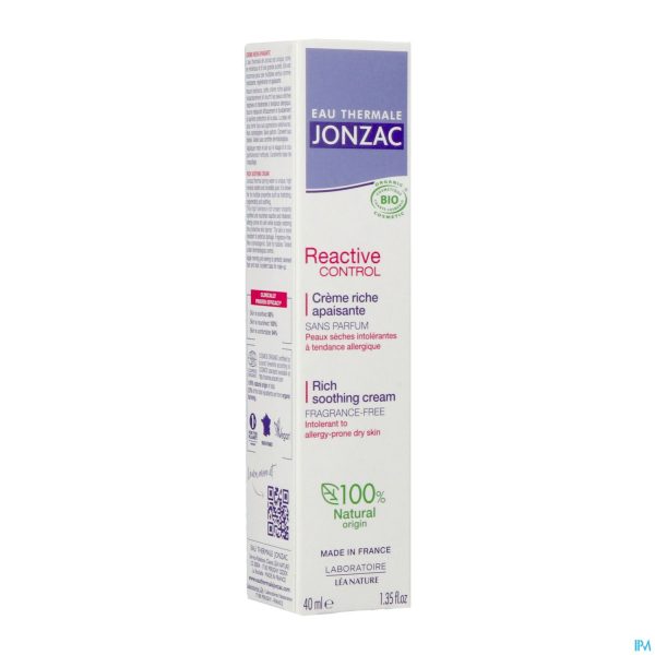 Packshot Jonzac Reactive Control Creme Riche 40ml Packshot Jonzac Reactive Control Creme Riche 40ml
