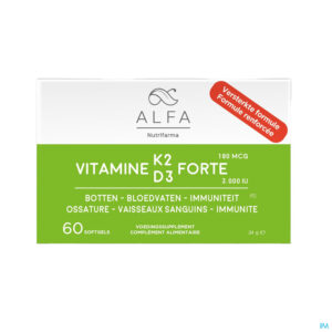 Packshot Alfa Vitamine K2 D3 Forte Softcaps 60 Nf