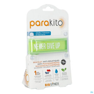 Packshot Para'kito Armband Volwassen Never Give Up Groen