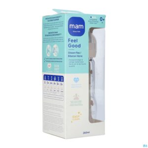 Packshot Mam Feel Good Glass Bottle Matt Uni 260ml